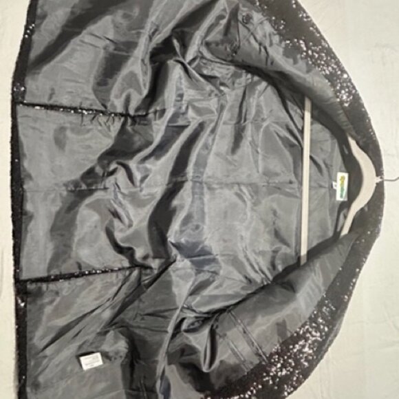 Tipsy Elves Sequin Blazer Suit Jacket Black 36 - Picture 8 of 9